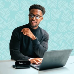 a man using a computer